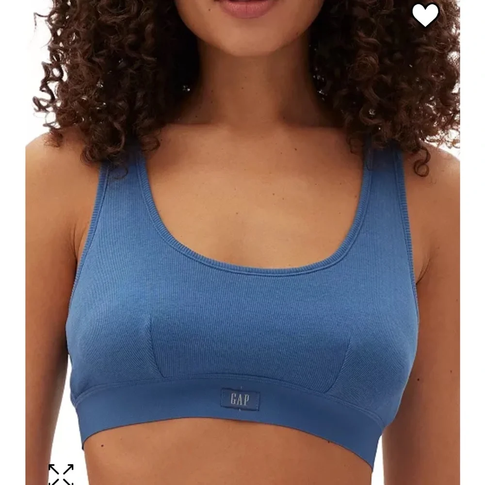 GapBody Women's Ribbed Logo Comfort Racerback Bra GPW01051 bralette large panty - Picture 3 of 5